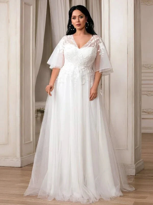 Robe de Mariée Empire Femme Ronde