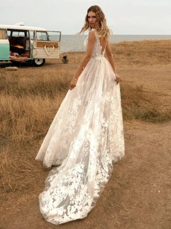 Robe de Mariée Vintage Hippie Chic