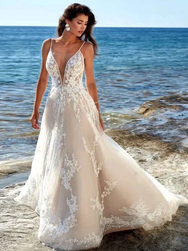 Robe de Mariée Bohème Décolleté