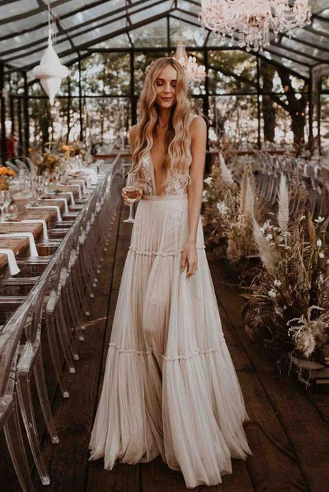 Robe de Mariée Bohème Hippie 1 Robe de Mariée Bohème Hippie