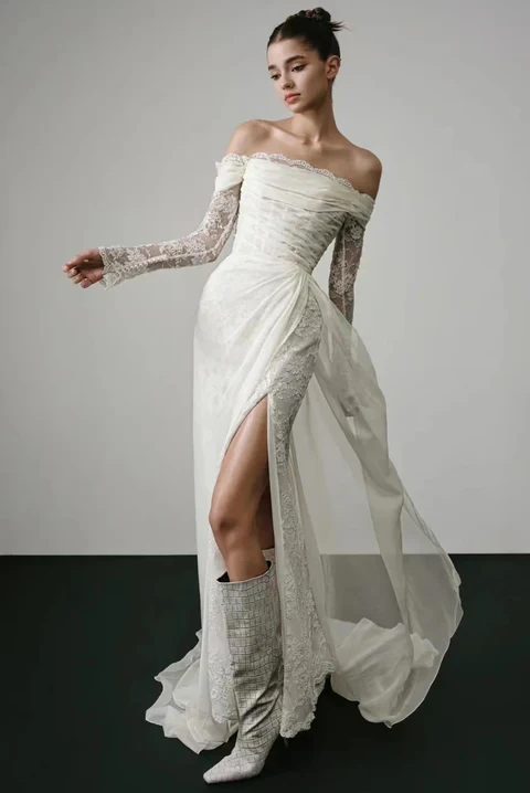 Robe de Mariée Bohème Manches Longues 1 Robe de Mariée Bohème Manches Longues