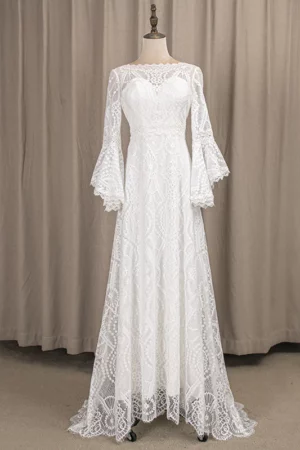 Robe de Mariée Vintage Année 20 8 robe de mariee boheme chic col bateau face 720x