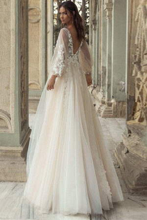 Robe de Mariée Bohème Hiver 8 robe de mariee boheme tulle dos nu 720x