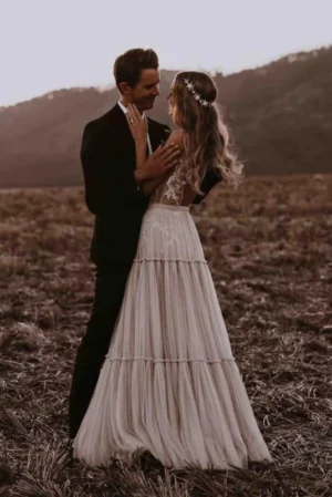 robe mariee boheme champetre tulle 720x