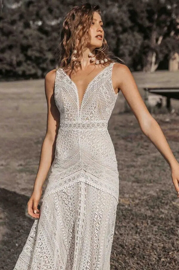 Robe de Mariée Bohème Fluide 10 robe mariee boheme ivoire dentelle 720x