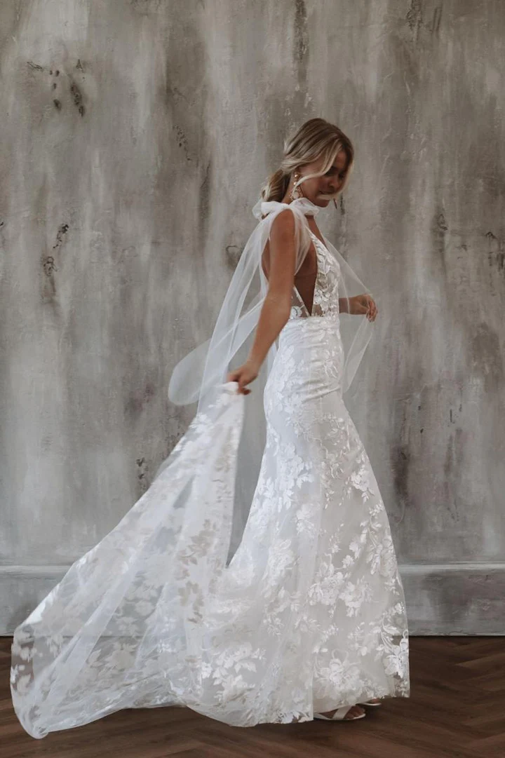 Robe de Mariée Mi-Sirène Mi-Bohème 2 Robe de Mariée Mi-Sirène Mi-Bohème