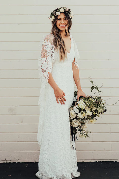 Robe de Mariée Fleurie Champêtre 1 Robe de Mariée Fleurie Champêtre