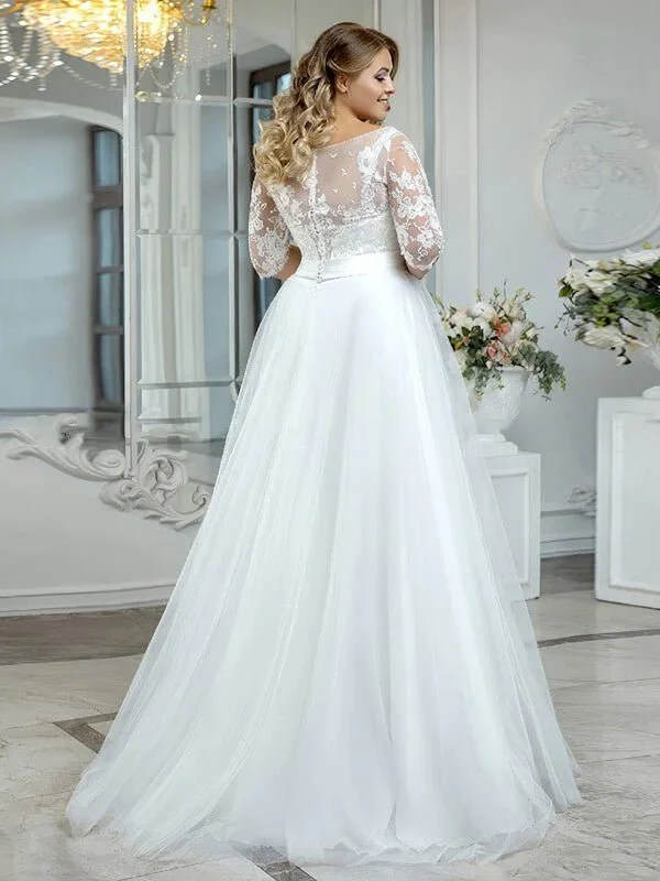 Robe de Mariée Femme Ronde 3/4 Manches 3 femme fort robe de mariee femme ronde 4 turbo 203408 5000x