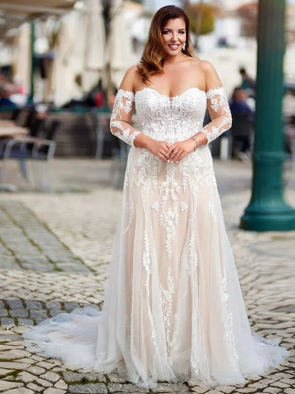 Bohème Robe de Mariée Femme Ronde Grande Taille