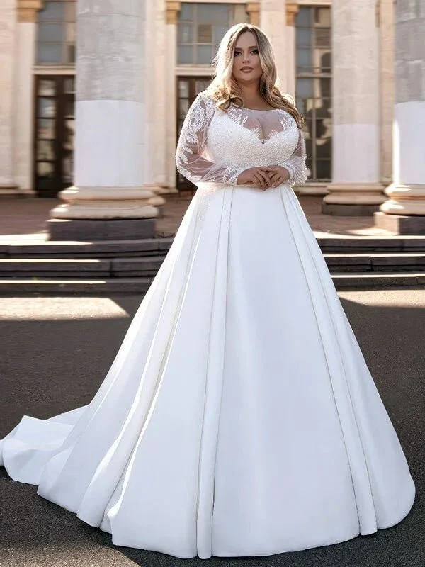 Robe de Mariée Poitrine Généreuse Grande Taille