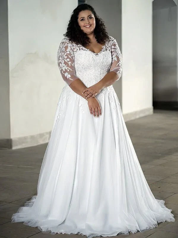 Femme Ronde en Robe de Mariée