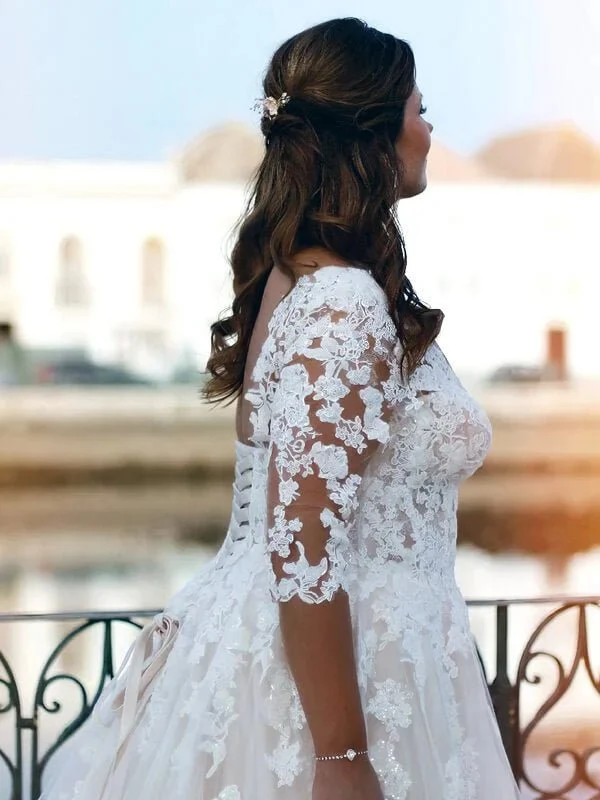 Robe de Mariée avec Manches pour Femme Ronde 4 robe de mariee lacet dos grande taille 4 turbo 785473 5000x