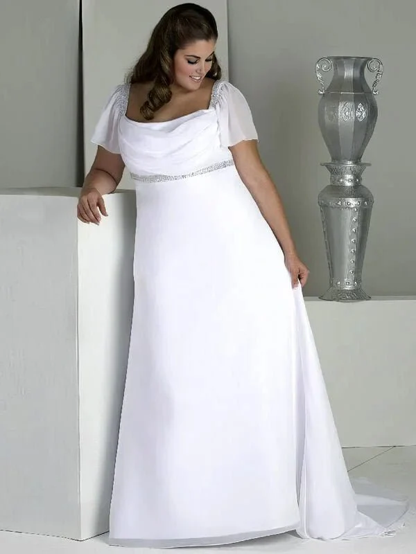 Robe de Mariée Décolleté Carré Femme Ronde