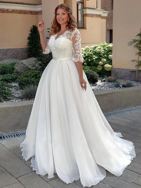 Robe de Mariée Bustier Femme Ronde