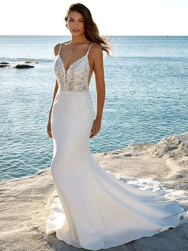Robe de Mariée Sirène Bretelles