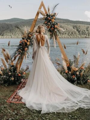 Robe de Mariée Bohème Nuance d’Ivoire