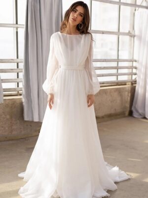 Robe de Mariée Rétro Bohème Simple