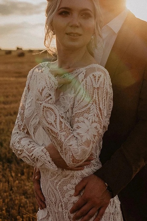 Robe de Mariée Bohème Chic Manches Longues 5 Robe de Mariée Bohème Souffle de Passion