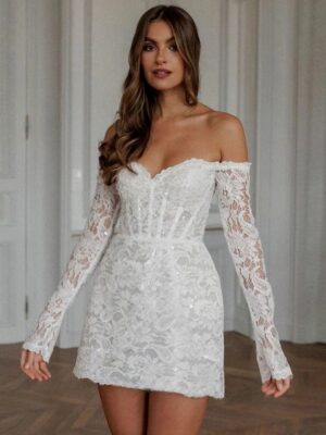 Robe de Mariée Bohème Champêtre Courte