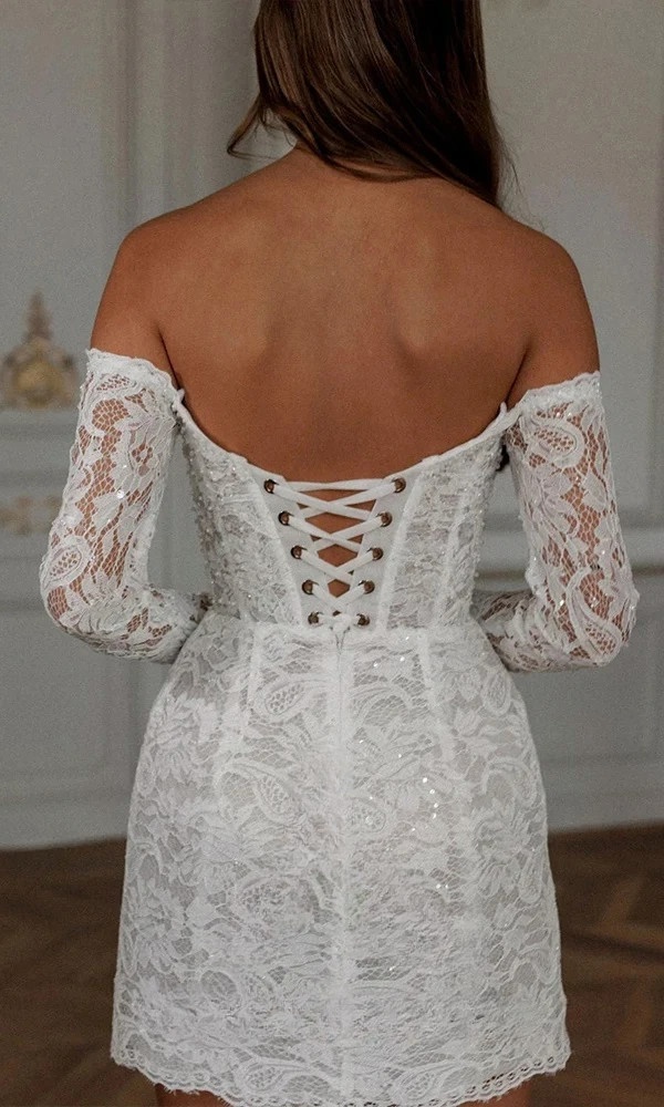 Robe de Mariée Bohème Champêtre Courte 2 Robe de Mariée Bohème Lune Vagabonde