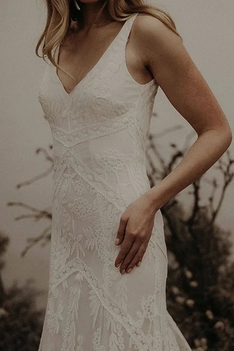 Robe de Mariée Dentelle bohème Chic 3 Robe de Mariée Champêtre Papillon d’Argent