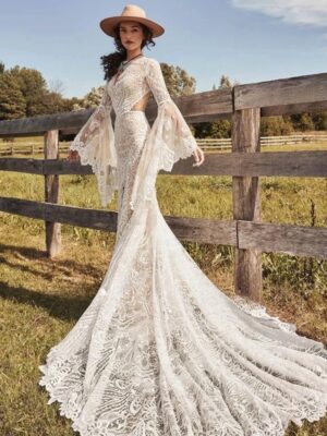 Vintage Champêtre Robe de Mariée Bohème Chic 7 Robe de Mariée Bohème Promesse Silencieuse