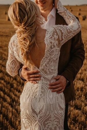 Robe de Mariée Bohème Chic Manches Longues 9 Robe de Mariée Bohème Souffle de Passion