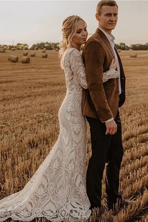 Robe de Mariée Bohème Chic Manches Longues 3 Robe de Mariée Bohème Souffle de Passion