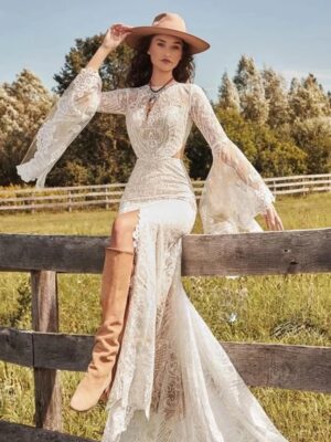 Vintage Champêtre Robe de Mariée Bohème Chic 8 Robe de Mariée Bohème Promesse Silencieuse