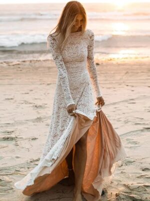 Robe de Mariée Longue Style Bohème