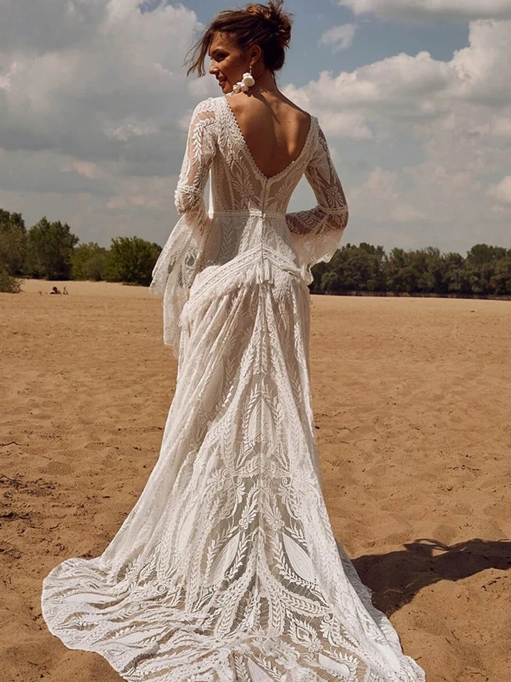 Robe de Mariée Hippie Chic Bohème 2 Robe de Mariée Bohème Harmonie Sauvage