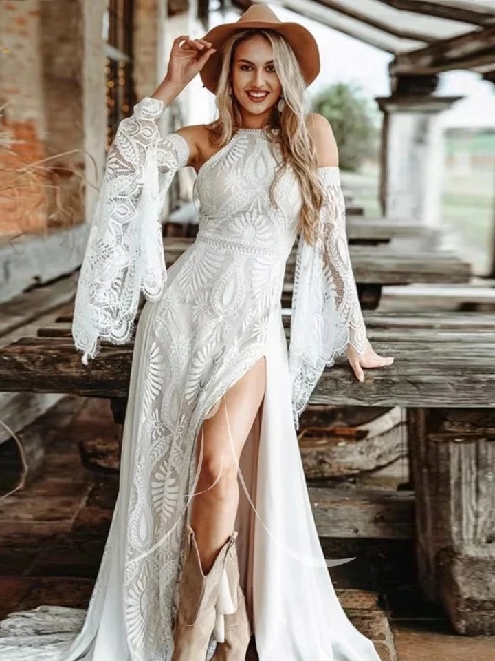 Robe de Mariée Dentelle Bohème Sexy 1 Robe de Mariée Dentelle Bohème Sexy