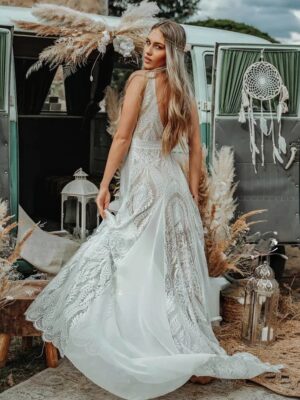 Robe de Mariée Vintage Bohème Décoté 8 Robe de Mariée Bohème Baiser Volé