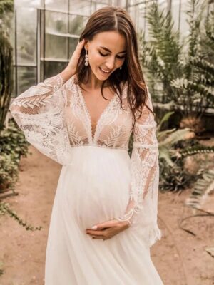 Robe de Mariée Bohème Femme Enceinte 9 Robe de Mariée Bohème Rêve de Miel