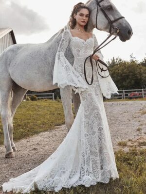 Bohème Robe de Mariée Champêtre