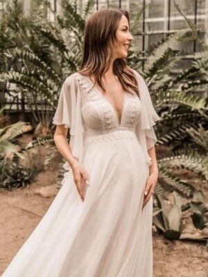 Robe de Mariée Bohème Rosée Sauvage