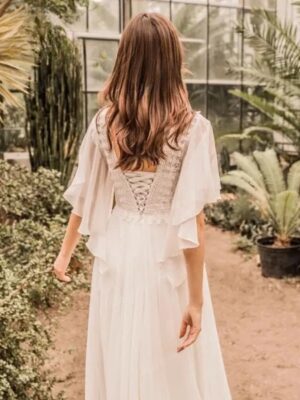 Robe de Mariée Bohème Rosée Sauvage