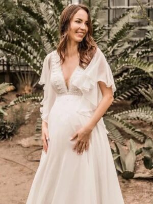 Robe de Mariée Bohème Rosée Sauvage