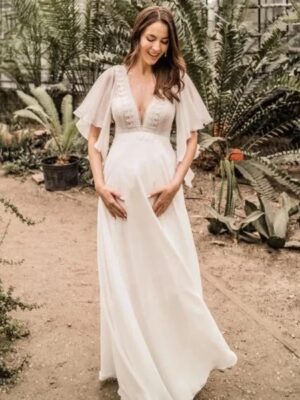 Robe de Mariée Bohème Grossesse