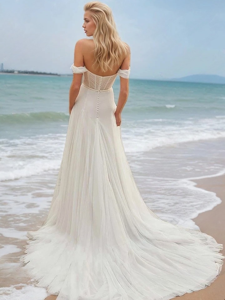 Robe de Mariée Bohème Plage 2 Robe de Mariée Bohème Harmonie d’Aube