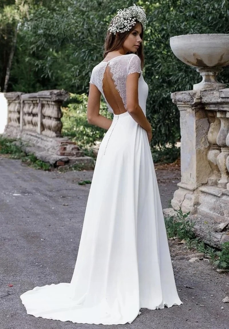 Bohème Robe de Mariée Dentelle Dos Nu 1 Bohème Robe de Mariée Dentelle Dos Nu