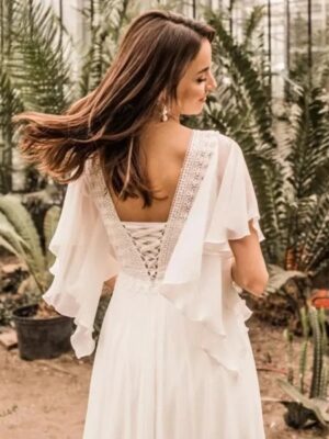 Robe de Mariée Bohème Rosée Sauvage