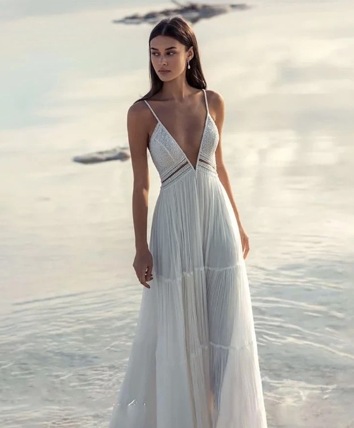 Robe de Mariée Bohème sans Traîne 1 Robe de Mariée Bohème sans Traîne