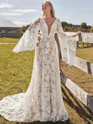 Robe de Mariée Champêtre Bohème