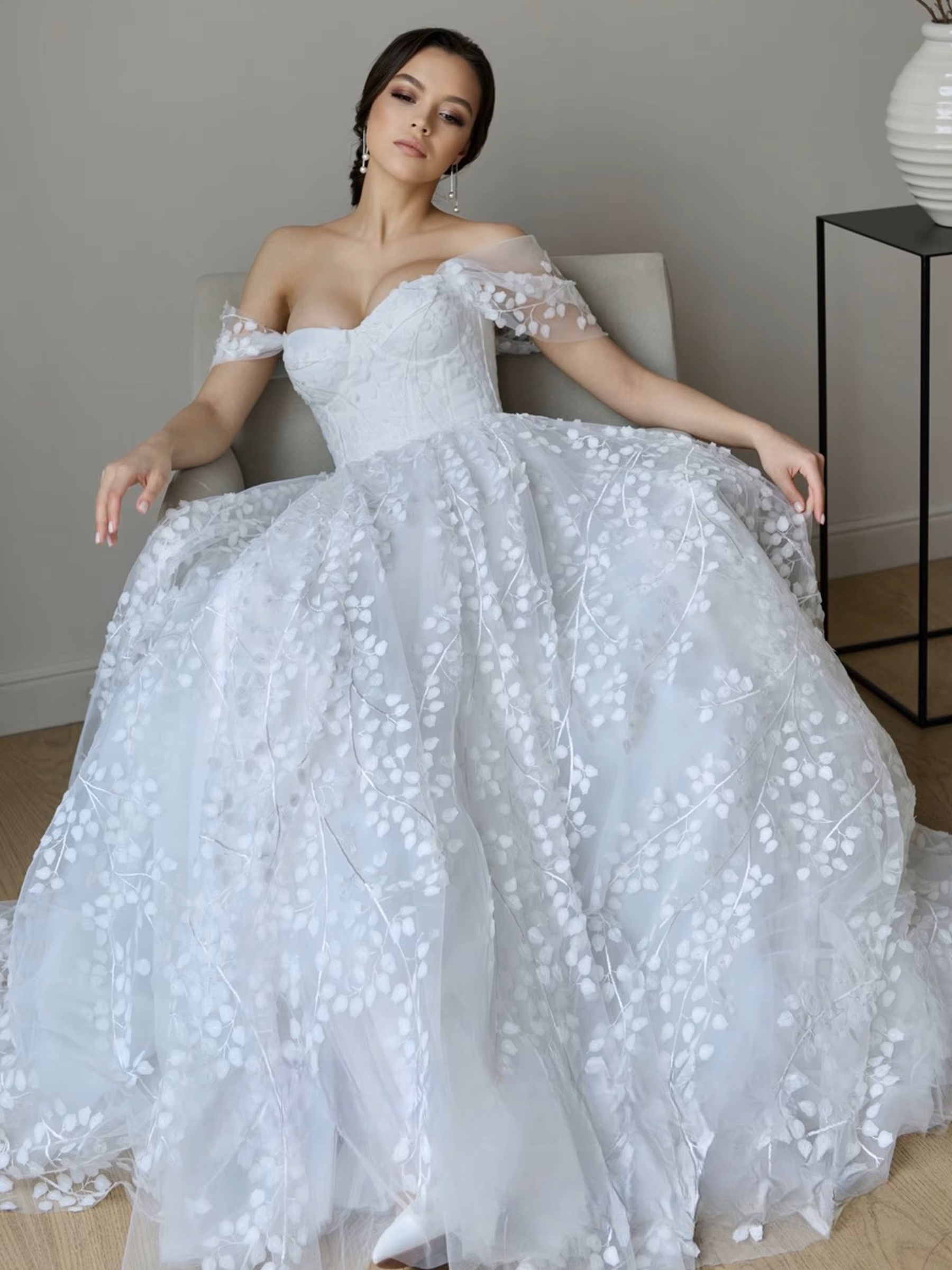 Robe de Mariée Princesse avec Bustier 3 Robe de Mariée Princesse avec Bustier – Image 3