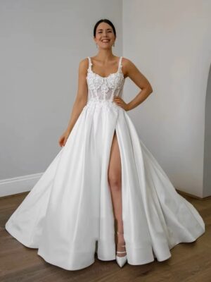 Robe de Mariée Princesse avec Bretelle