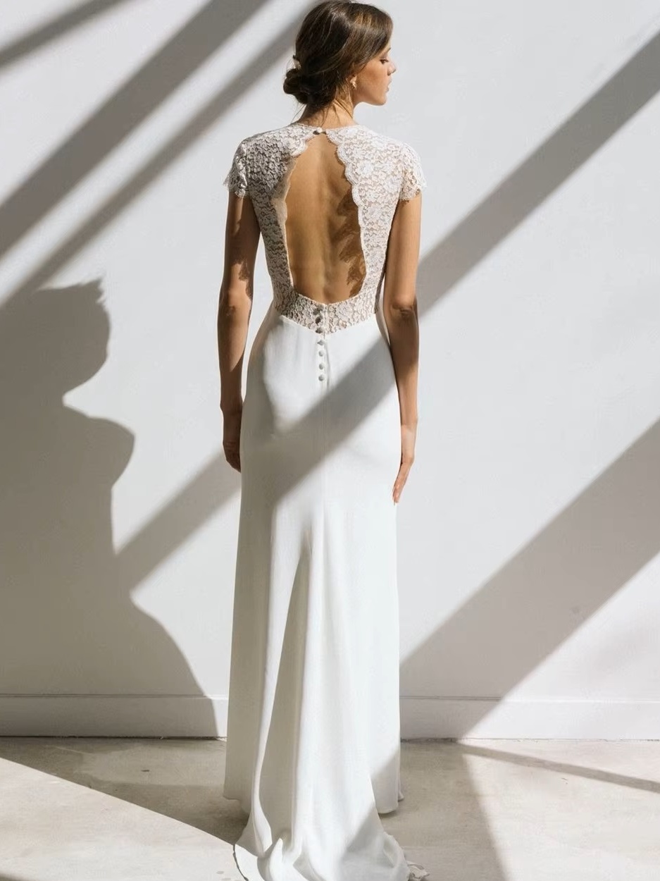 Robe de Mariée Simple Mousseline 2 Robe de Mariée Simple Mousseline – Image 2