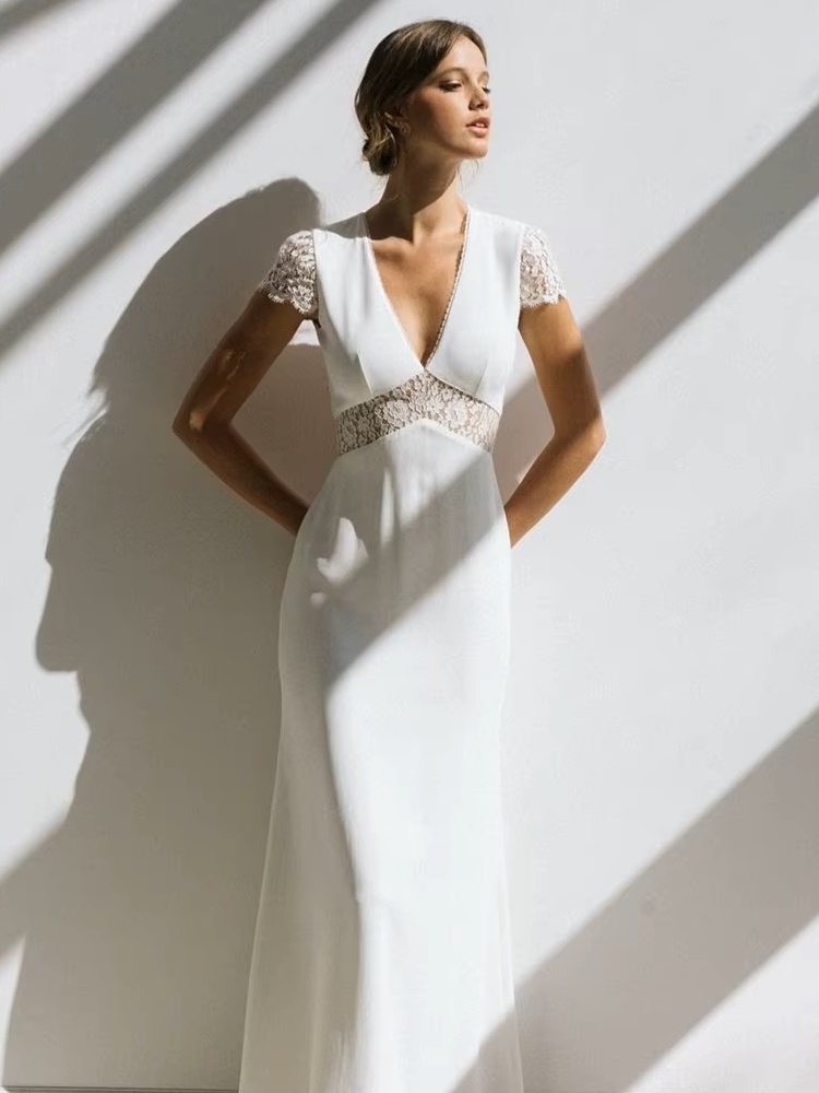 Robe de Mariée Simple Mousseline 1 Robe de Mariée Simple Mousseline