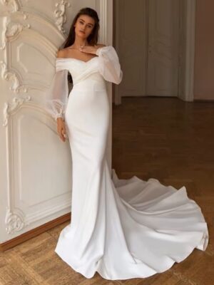 Robe de Mariée Simple pour la Mairie