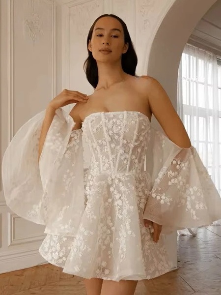 Robe de Mariée Courte Bouffante 4 Robe de Mariée Courte Bouffante – Image 4